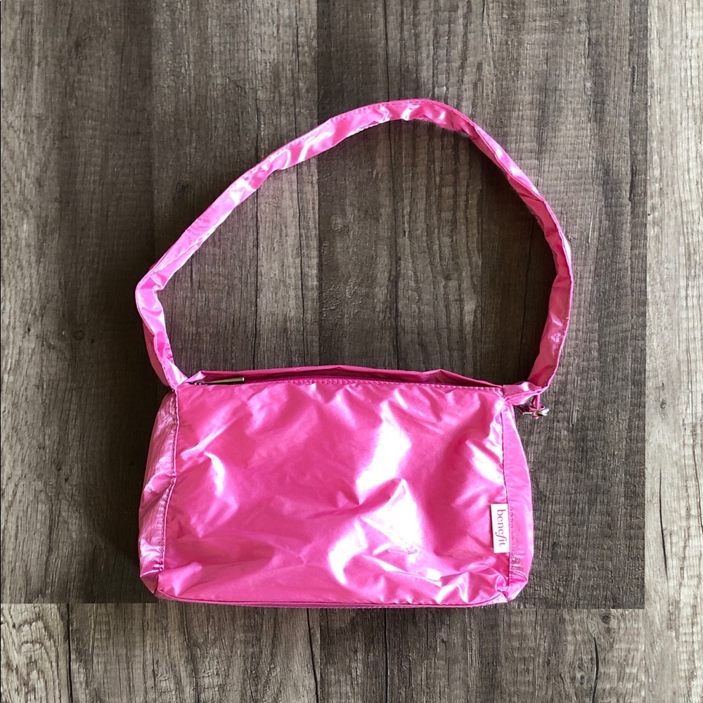 Benefit Makeup Pink Shiny Shoulder Bag